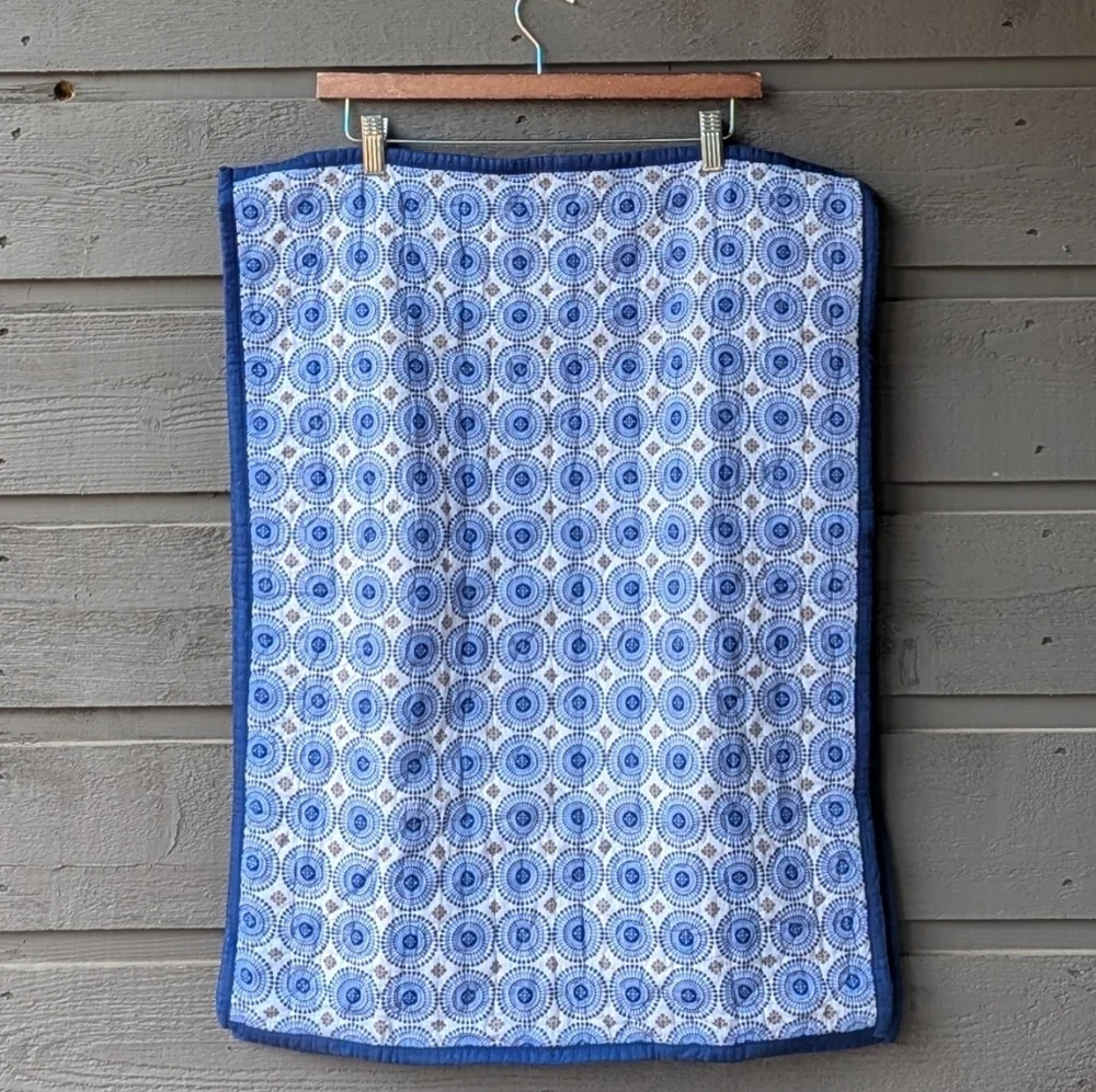 NWOT Jonathan Adler Happy Chic Blue Medallion Quilted Pillow Shams